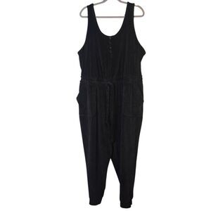Torrid Sleep black velour lounge jumpsuit. Size 4X